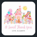 Cute Sweet Celebration Candyland Kids Birthday Square Sticker<br><div class="desc">Cute Sweet Celebration Candyland Kids Birthday</div>