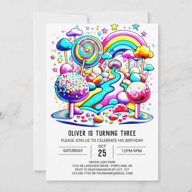 Cute Sweet Chocolate Birthday Invitation (Front)