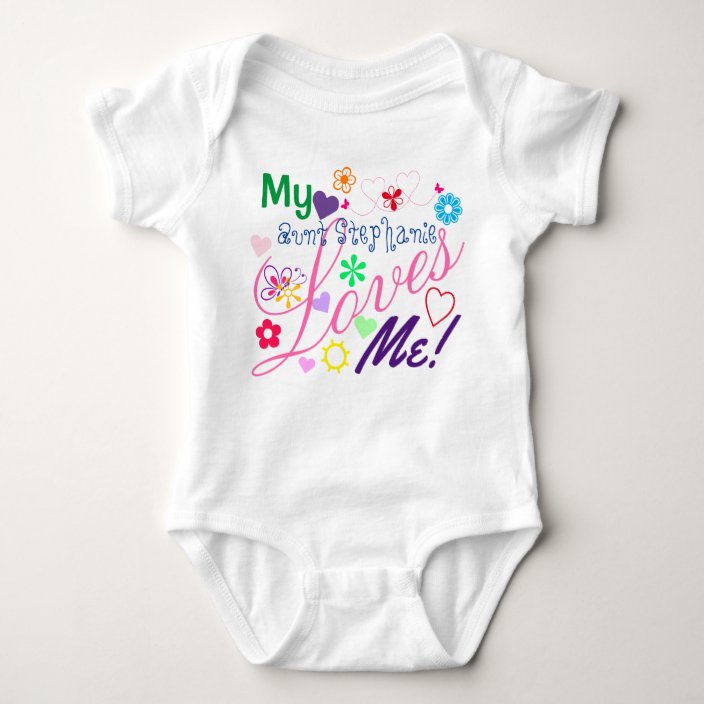 Cute Sweet Colorful Girly My Aunt Loves Me Baby Bodysuit Zazzle