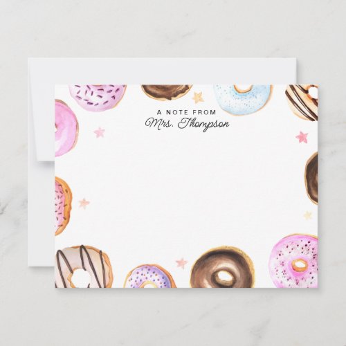 Cute Sweet Donuts A note from Script Note Card