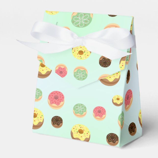 cute Sweet donuts Birthday party Girly pattern Favor Boxes (Front Side)