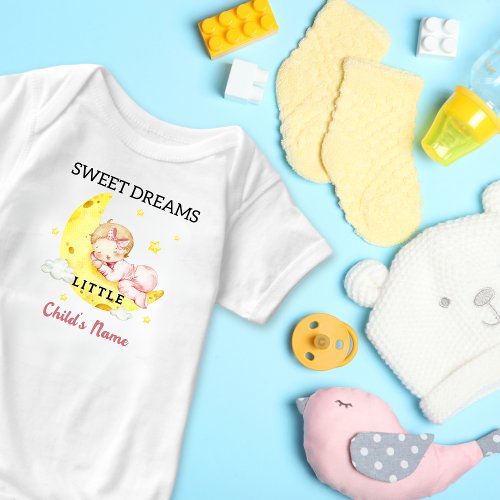 Cute Sweet Dreams Little Baby Girl Custom Baby Bodysuit