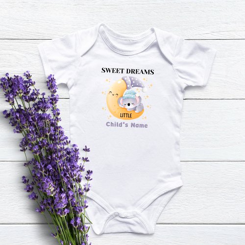 Cute Sweet Dreams Little Baby Koala Custom Baby Bodysuit