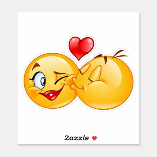 cute sweet emoji love hearts kiss sticker
