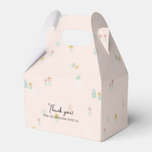 Cute Sweet Floral Garden Cartoon Birthday Party Favor Boxes