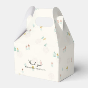Cute Sweet Floral Garden Cartoon Birthday Party  Favor Boxes