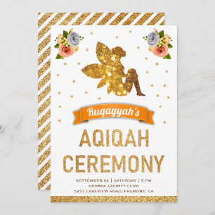 Cute Sweet Floral Magical Fairy Girls Aqiqah Invitation
