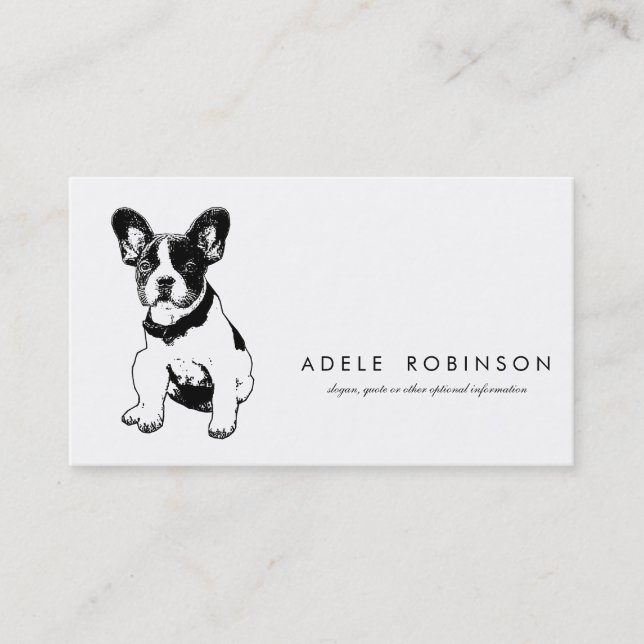 Cute Sweet French Bulldog Puppy Business Card (Front)