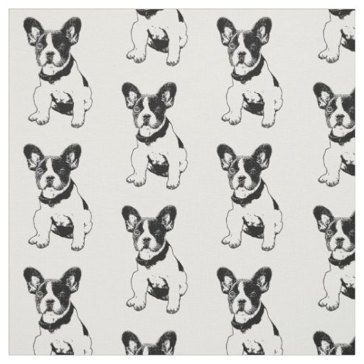 Cute Sweet French Bulldog Puppy + Your BG Color Fabric