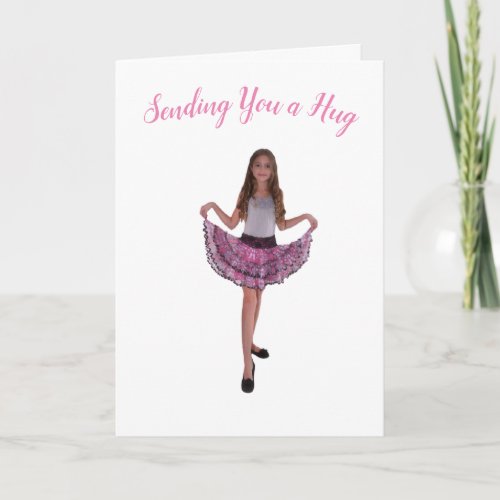 Cute Sweet Girl Sending You a Hug Card