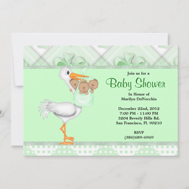 CUTE Sweet Green Baby Shower Invitation (Front)