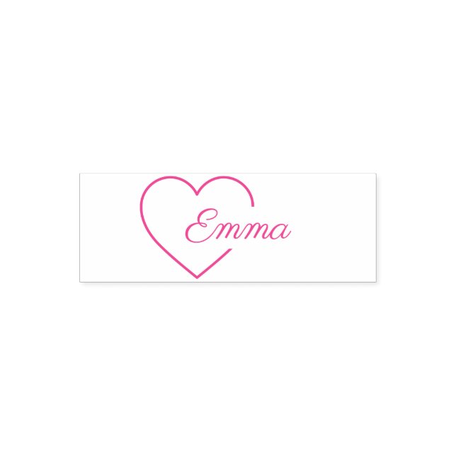 Cute Sweet Heart Girl Personalized Name Self-inking Stamp (Design)