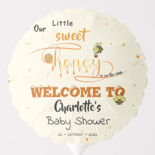 Cute Sweet Honey & Kawaii Eyeball Text Baby Shower Balloon