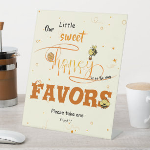 Cute Sweet Honey & Kawaii Eyeball Text Favors Pedestal Sign