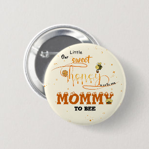 Cute Sweet Honey & Kawaii Eyeball Text Mommy-to-be Button