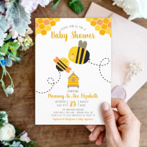 Cute Sweet Kawaii Mommy to Bee Themed Baby Shower Invitation