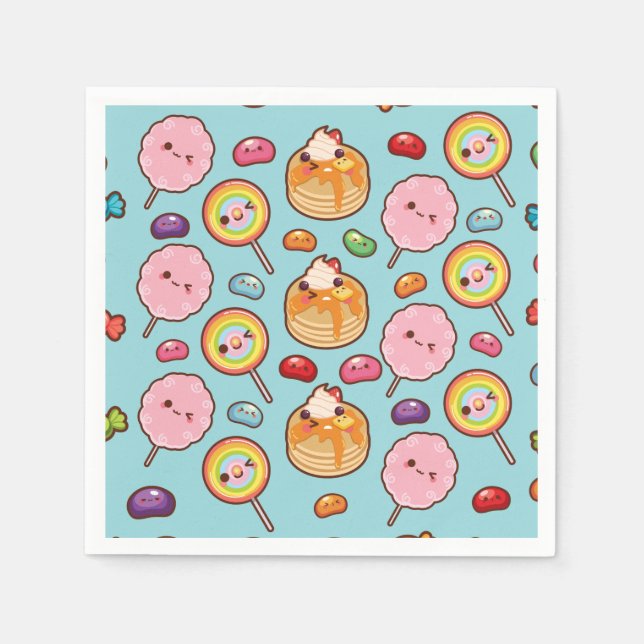 Cute Sweet Kawaii Treats Napkins (Front)