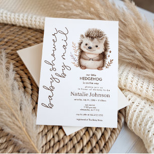 Cute Sweet Little Hedgehog Baby Shower By Mail Invitation
