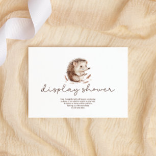 Cute Sweet Little Hedgehog Display Baby Shower Enclosure Card