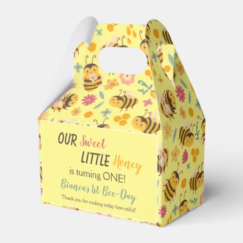 Cute Sweet Little Honey Bee Birthday Thank You Favor Boxes