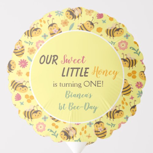 Cute Sweet Little Honey Bumble Bee Birthday Balloon