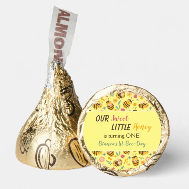 Cute Sweet Little Honey Bumble Bee Birthday Hershey®'s Kisses® (Front)