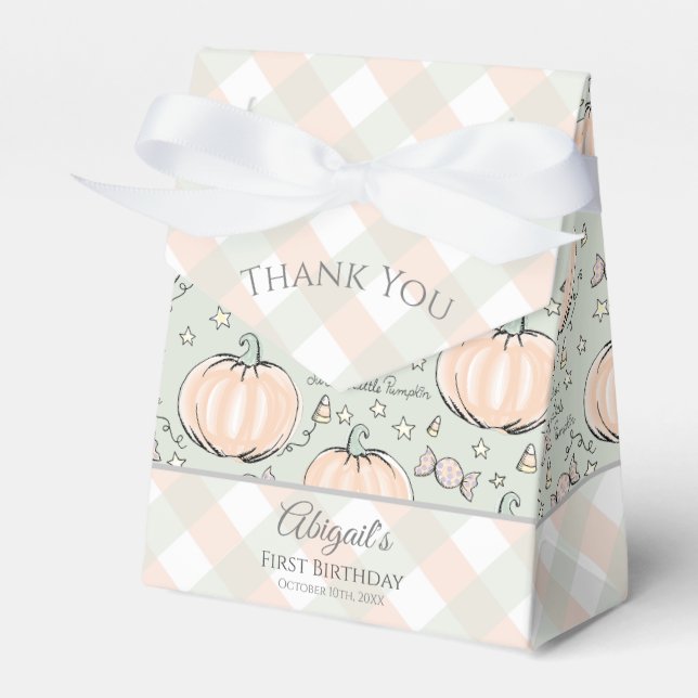 Cute Sweet Little Pumpkin Halloween & Fall Favor Boxes (Front Side)