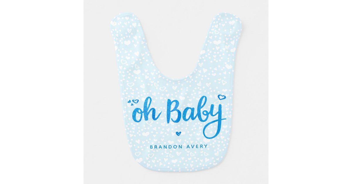 Cute Sweet Oh Baby Boy Personalized Keepsake Baby Bib Zazzle Com