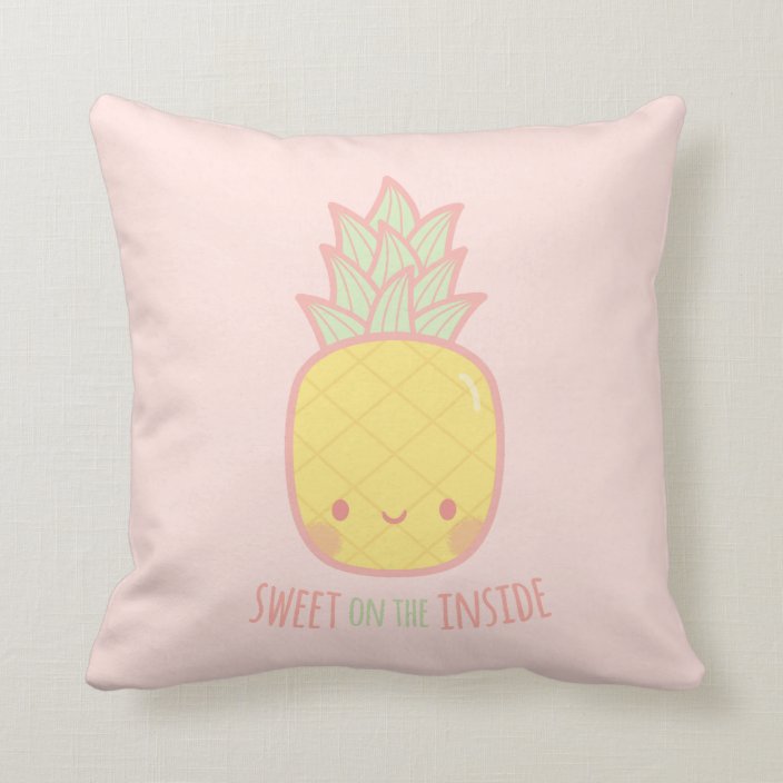 Cute Sweet On The Inside Pineapple Room Decor Throw Pillow