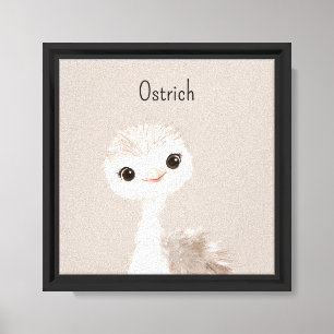 Cute Sweet Ostrich Animal Canvas Print