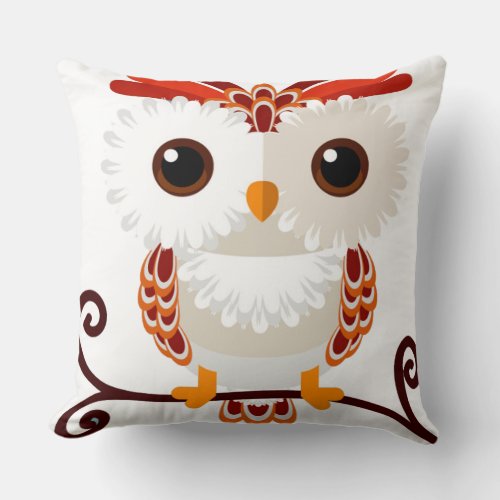 Cute sweet Owl Throw Pillow