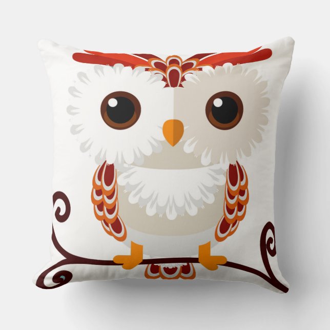 Cute sweet Owl Throw Pillow (Front)