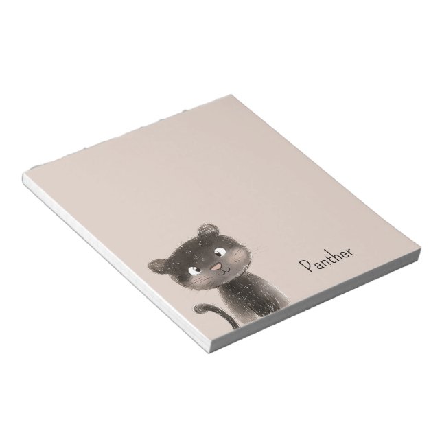 Cute Sweet Panther Animal Notepad (Angled)