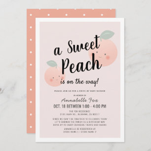 Cute Sweet Peach Pink Drive-by Baby Shower Invitation