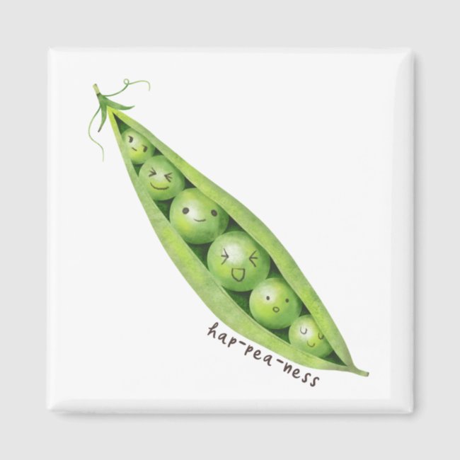 Cute Sweet Peas in a Pod Illustration Magnet