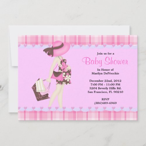 CUTE Sweet PINK Baby Shower Personalized Announcements