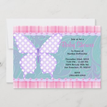 Cute Sweet Pink Girls Baby Shower Invitation by ForeverAndEverAfter at Zazzle