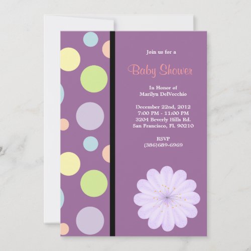 CUTE Sweet Pink Purple Baby Shower Custom Announcements