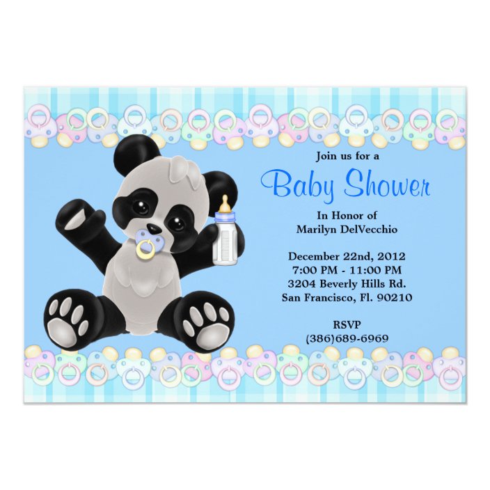 panda bear baby shower invitations