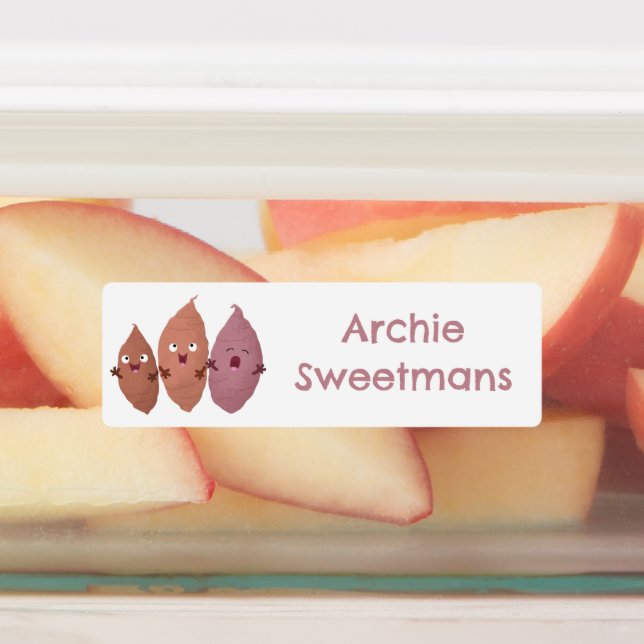 Cute sweet potatoes cartoon personalized labels (Affixed)