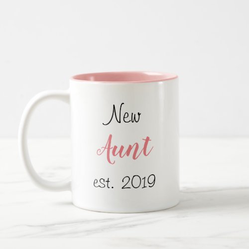 Cute Sweet Pretty New Aunt Family Relative Two_Tone Coffee Mug