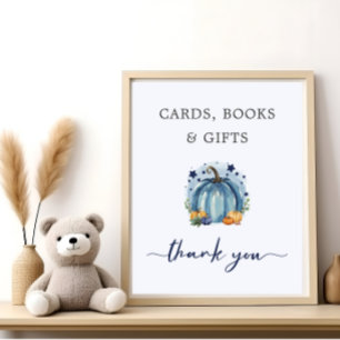 Cute Sweet Pumpkin Baby Shower Boy Card Book Gift Poster