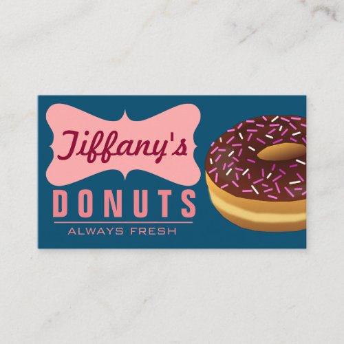 Cute Sweet Retro Donut Shop Doughnut Business Card