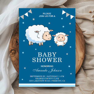 Cute Sweet Sheep Lamb Baby Shower Invitation