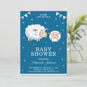 Cute Sweet Sheep Lamb Baby Shower Invitation (Standing Front)
