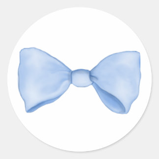 Cute Sweet Simple Baby Blue Bow Classic Round Sticker