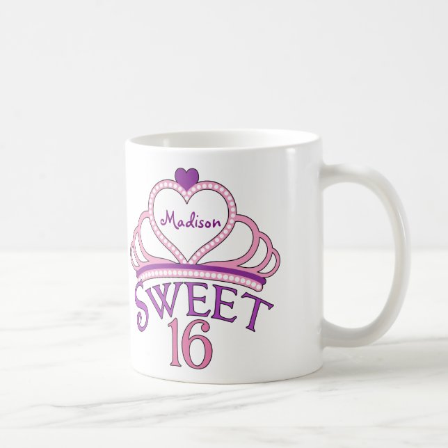 Cute Sweet Sixteen Custom Coffee Mug (Right)