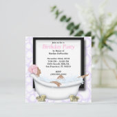 CUTE Sweet Spa Bath Massage and Beauty Party Invit Invitation (Standing Front)
