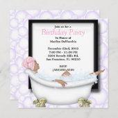 CUTE Sweet Spa Bath Massage and Beauty Party Invit Invitation (Front/Back)