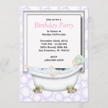 Cute Sweet Spa Bath Massage And Beauty Party Invit Invitation by ForeverAndEverAfter at Zazzle